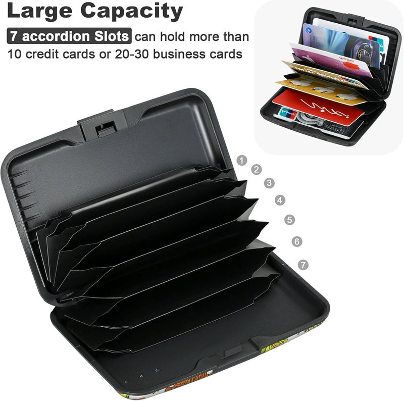 ELFISH Mini RFID Aluminum Wallet Credit Cards Holder Business Card Case Metal ID Case for Men Women(Sunflowers) - Image 5
